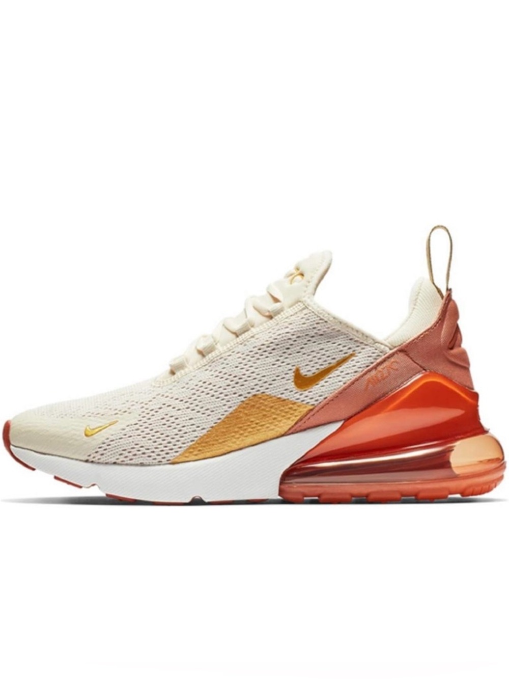 Nike Air Max 270 Sneakers in Cream, Gold & Rust